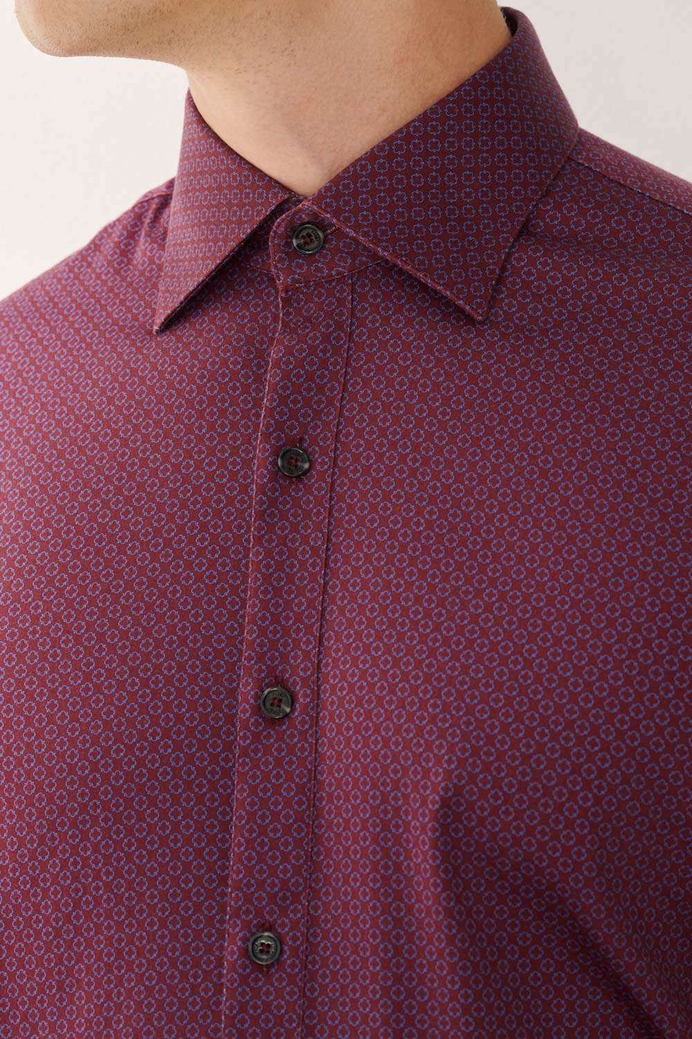 SST&C Red and Blue Geometric Print Slim Fit Shirt | 00062408014_4