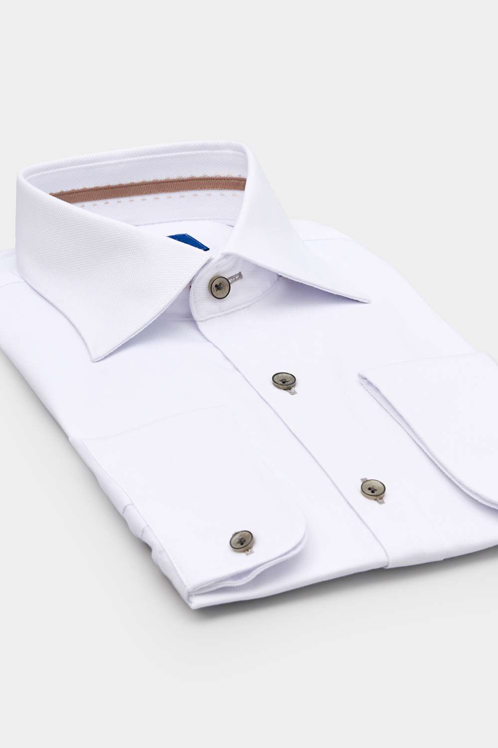 SST&C White Textured Slim Fit Shirt | 00062408016_6