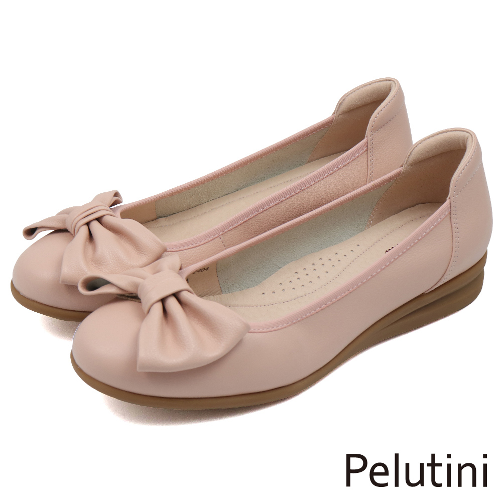 【Pelutini】氣質蝴蝶結造型平底娃娃鞋 粉色(441108W-LPIN)