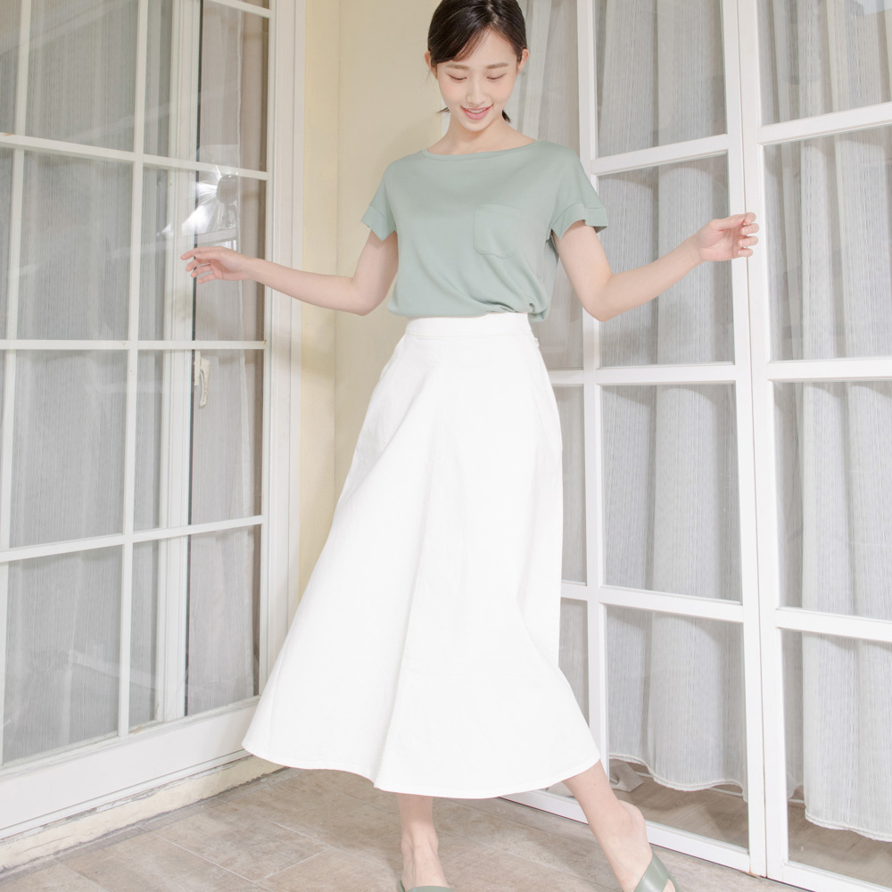 【上衣+短褲$2990】àl’aqua-短袖貼袋上衣-天使之翼(若藻綠)_1