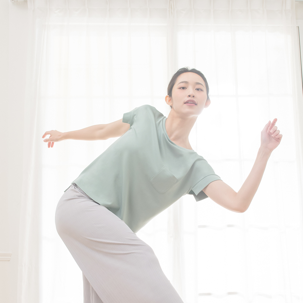 【上衣+短褲$2990】àl’aqua-短袖貼袋上衣-天使之翼(若藻綠)_3