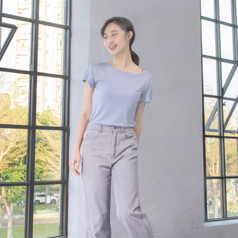 【上衣+短褲$2990】àl’aqua-短袖貼袋上衣-天使之翼(若藻綠)_7