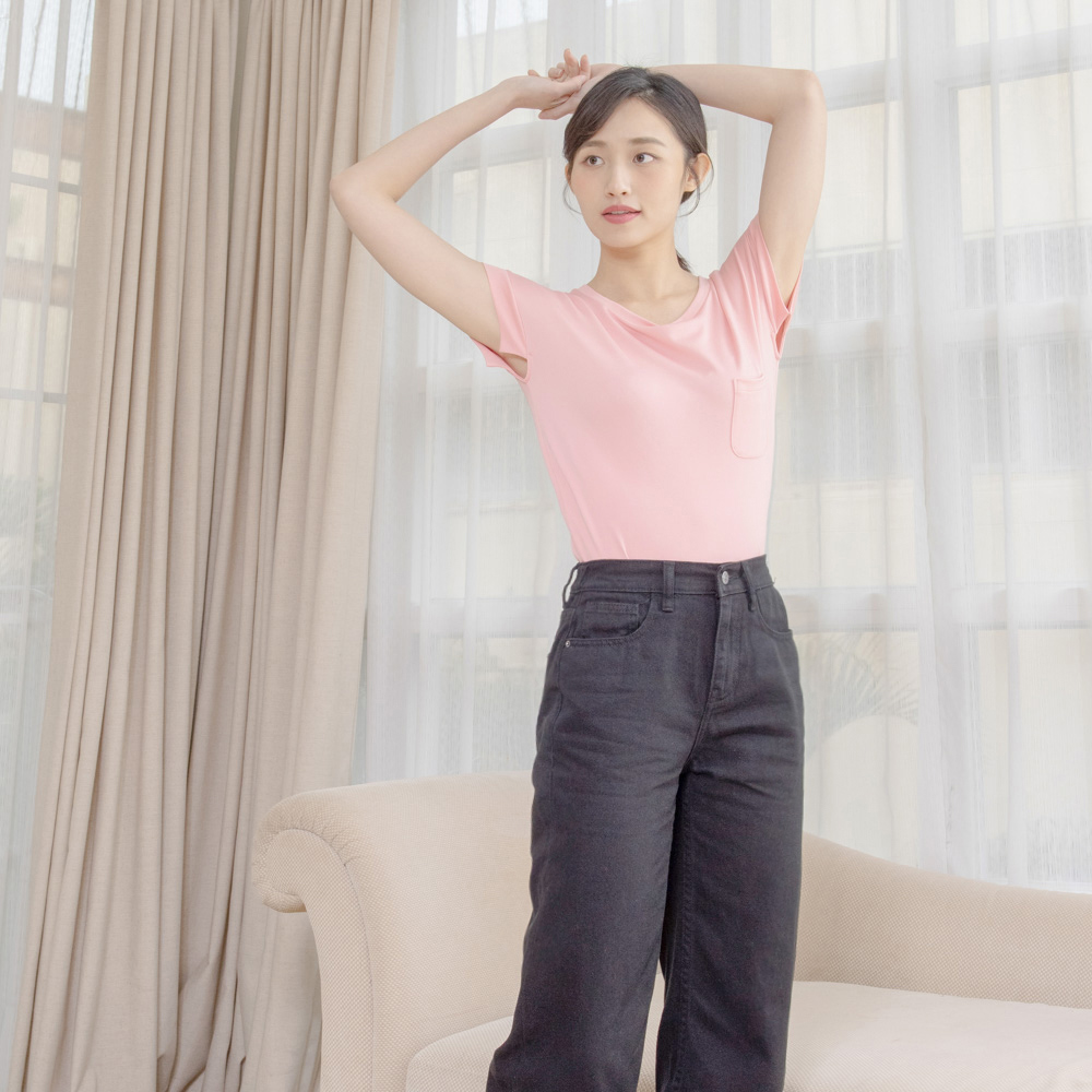 【上衣+短褲$2990】àl’aqua-短袖貼袋上衣-天使之翼(若藻綠)_8