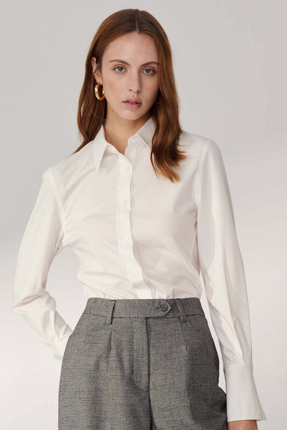 SST&C White Fitted Shirt | 01062408001_0