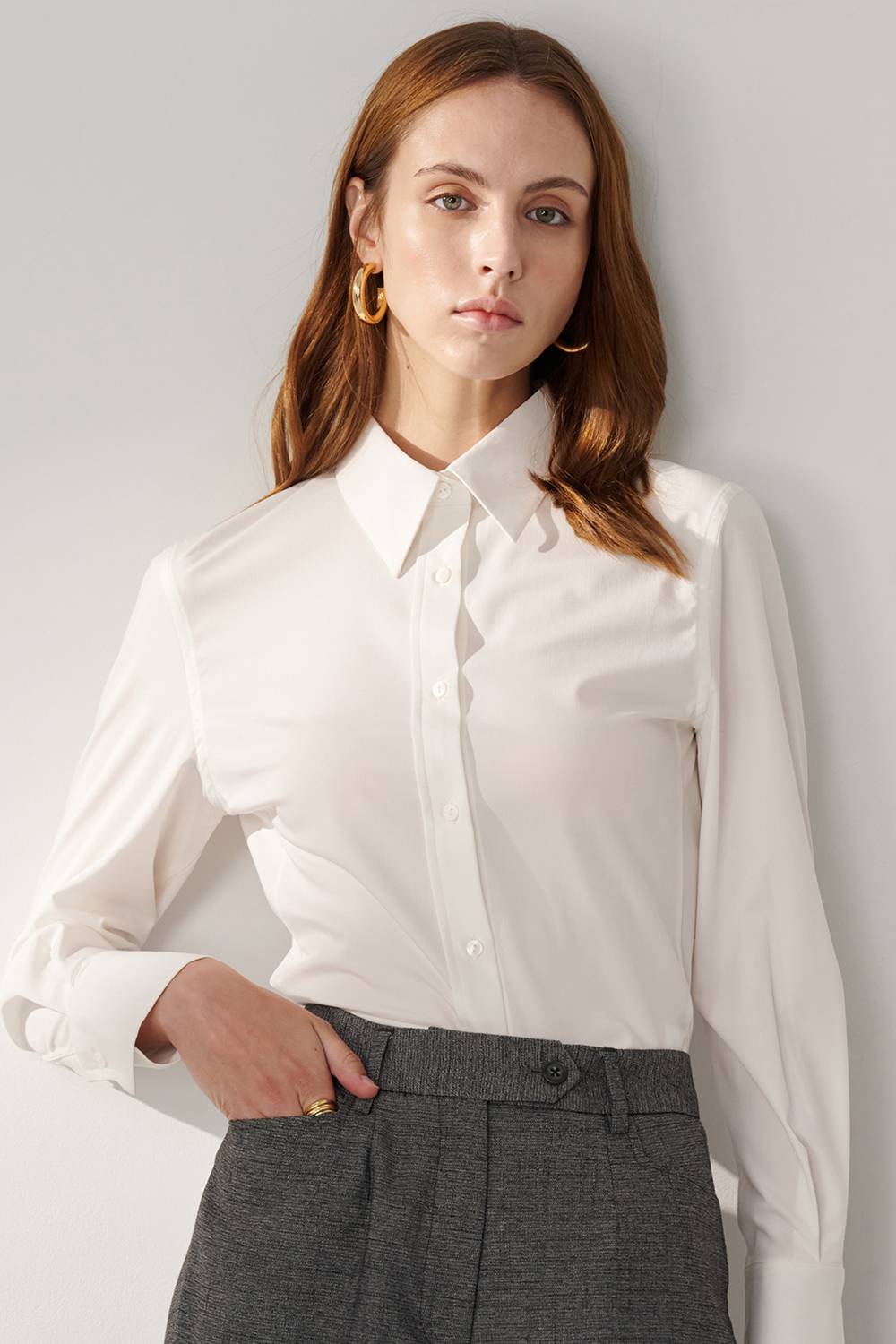 SST&C White Fitted Shirt | 01062408001_1