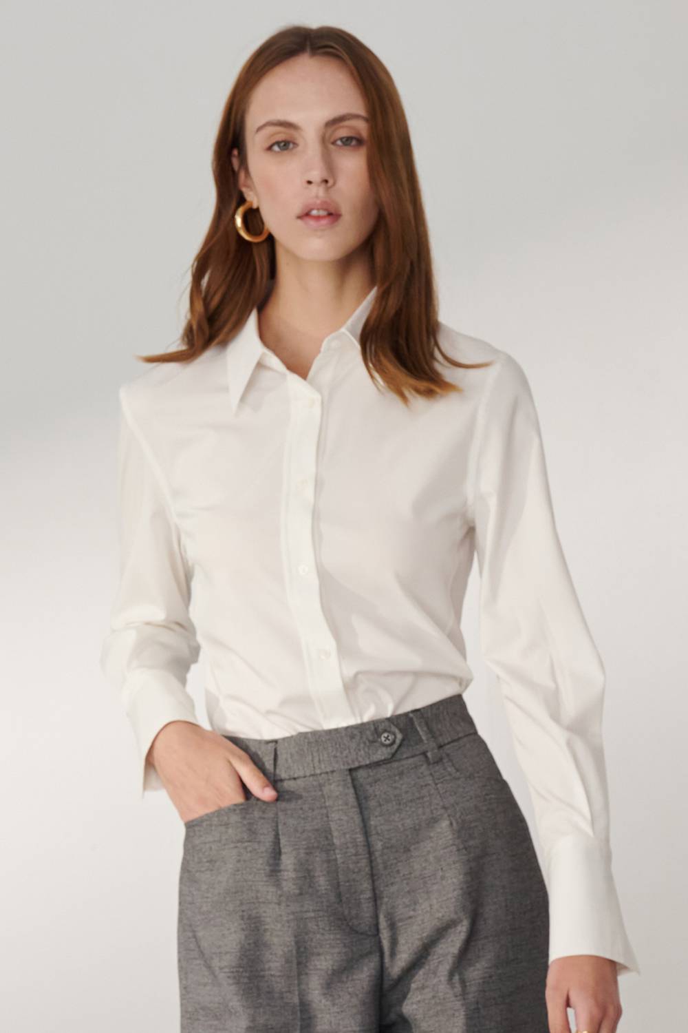 SST&C White Fitted Shirt | 01062408001_2