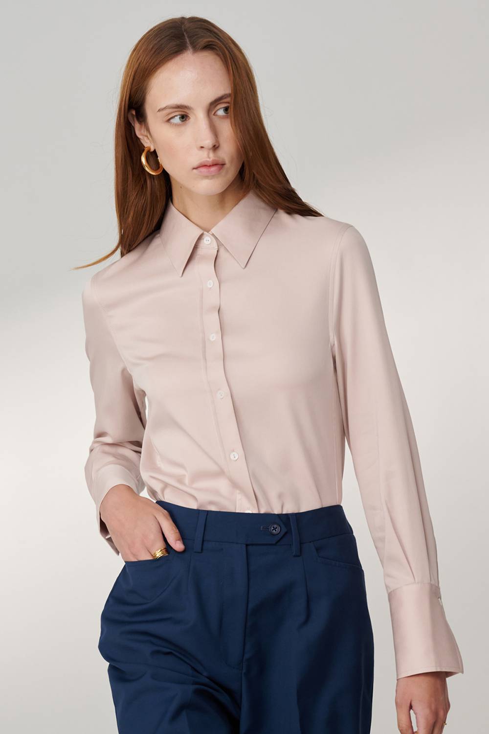 SST&C Rose Pink Fitted Shirt | 01062408002_2