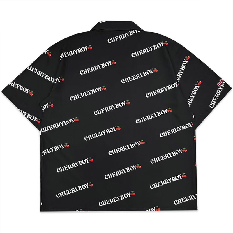 CHERRYBOY CB24010-BK FULL PATTERN SHIRTS 滿版櫻桃 短袖襯衫 (黑色)_2