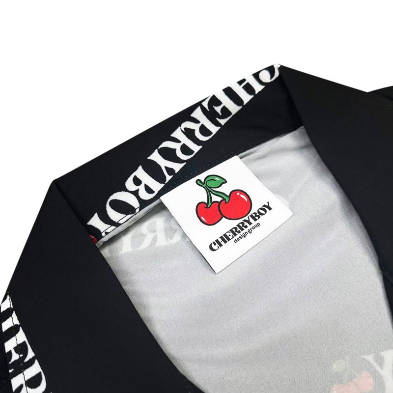 CHERRYBOY CB24010-BK FULL PATTERN SHIRTS 滿版櫻桃 短袖襯衫 (黑色)_3