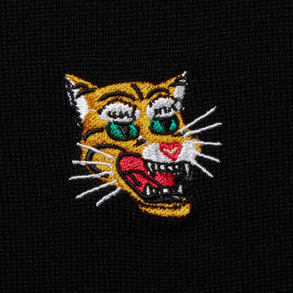 黑色老虎刺繡針織長袖上衣｜2183B396-001_3