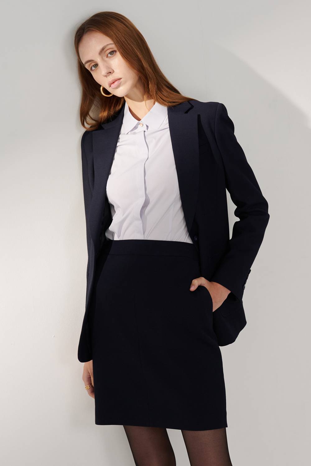 SST&C Navy Blue Skirt | 01042408004_1