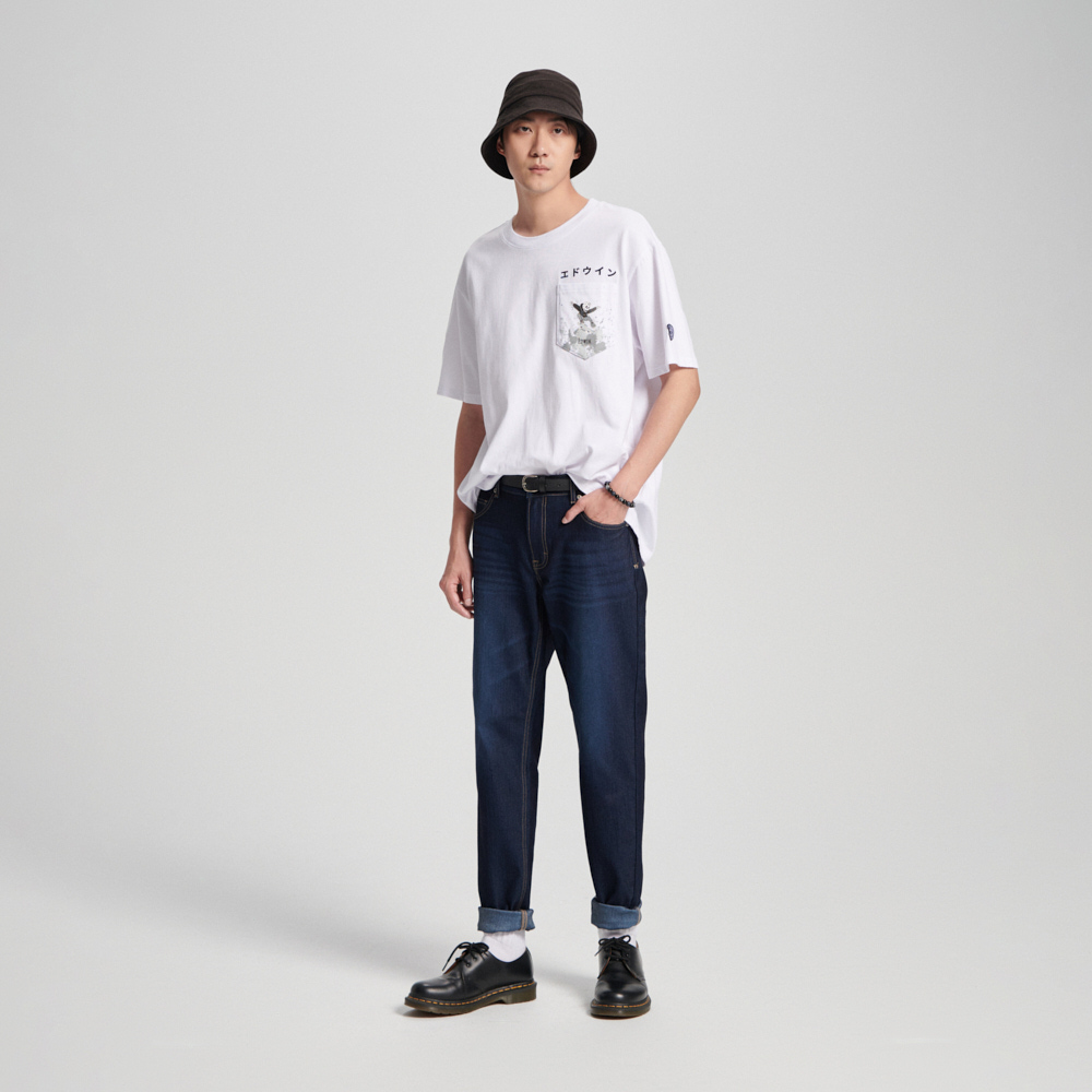EDWIN｜男裝｜口袋滑板寬版短袖T恤