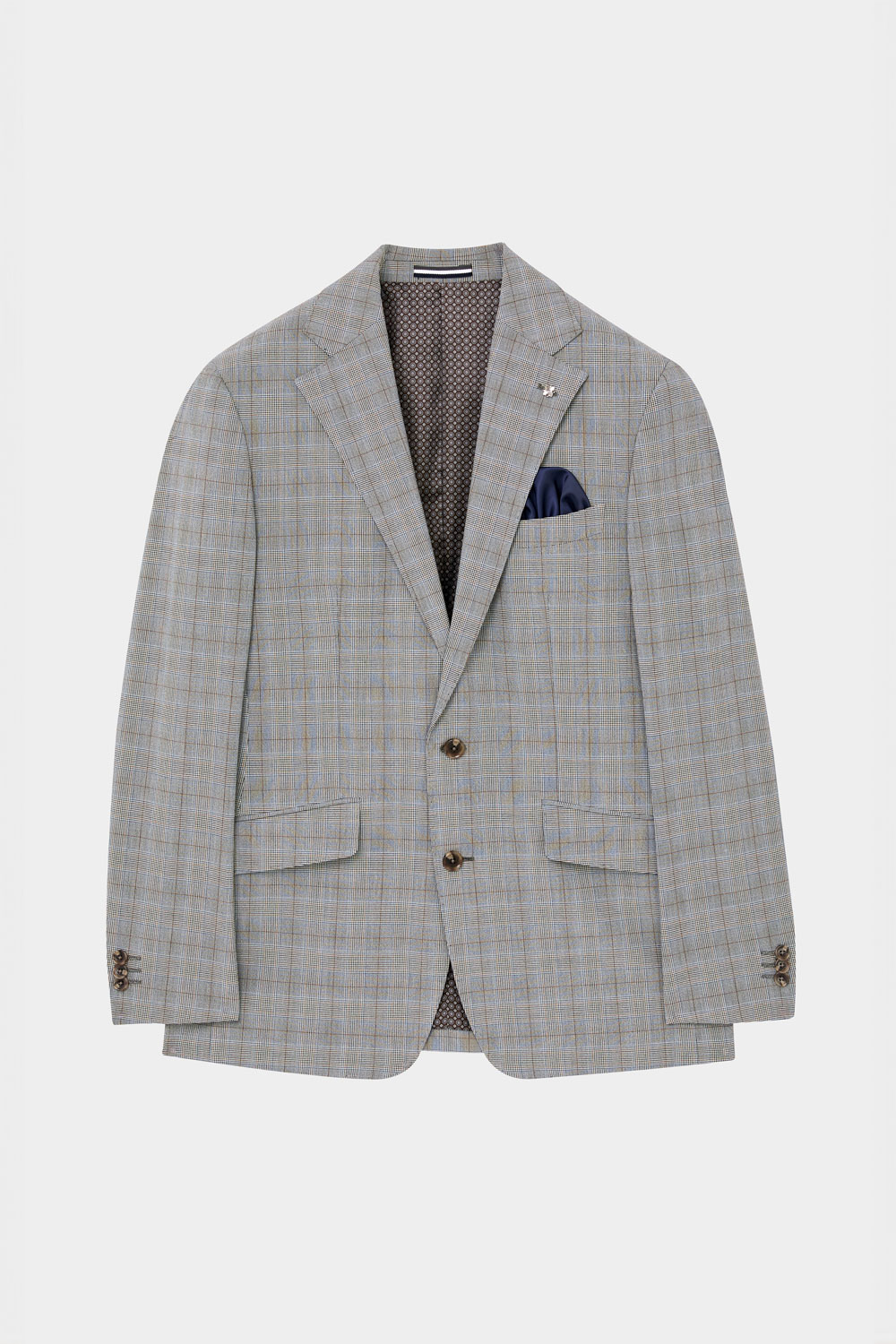 SST&C Classic Light Gray Welsh Check Pattern Slim Fit Suit Jacket | 00012408002_7