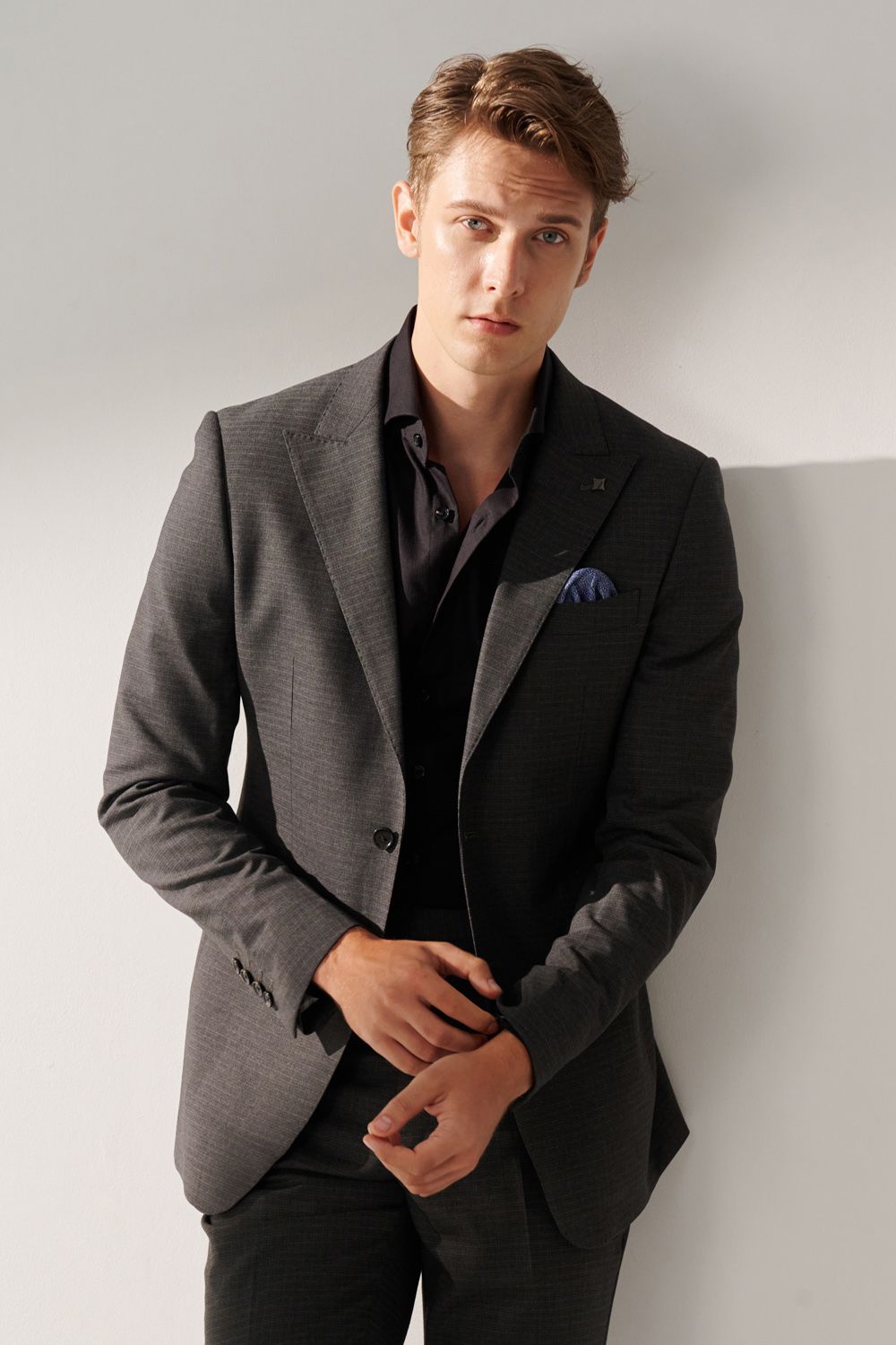 SST&C Classic Dark Gray Check Pattern Tailor'S Suit Jacket | 00012408004_0