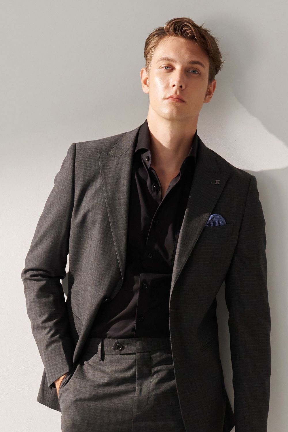 SST&C Classic Dark Gray Check Pattern Tailor'S Suit Jacket | 00012408004_4