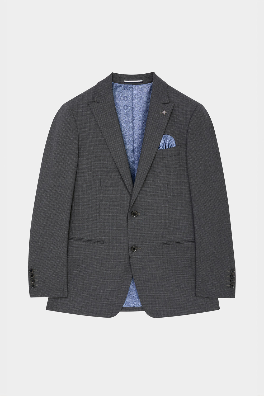 SST&C Classic Dark Gray Check Pattern Tailor'S Suit Jacket | 00012408004_7