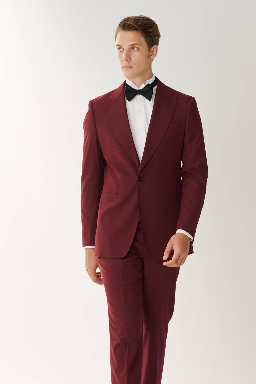 SST&C Classic Burgundy Evening Slim Fit Suit Jacket | 00012408008_4