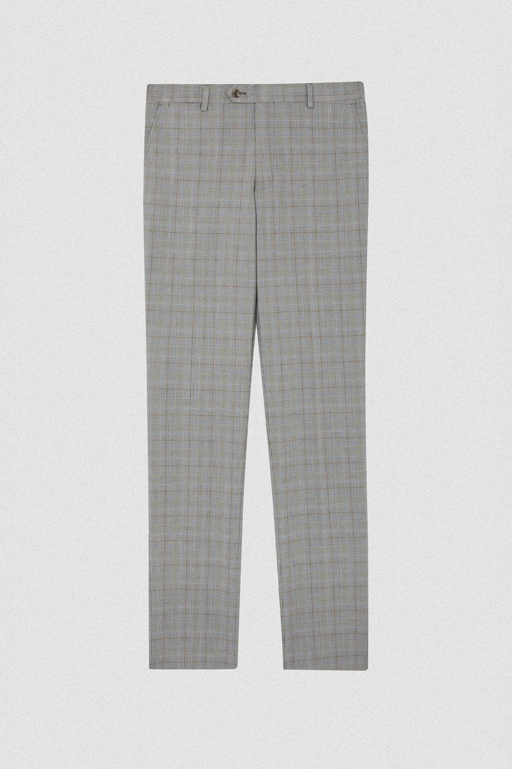 SST&C Classic Light Gray Welsh Check Pattern Slim Fit Suit Trousers | 00022408002_7