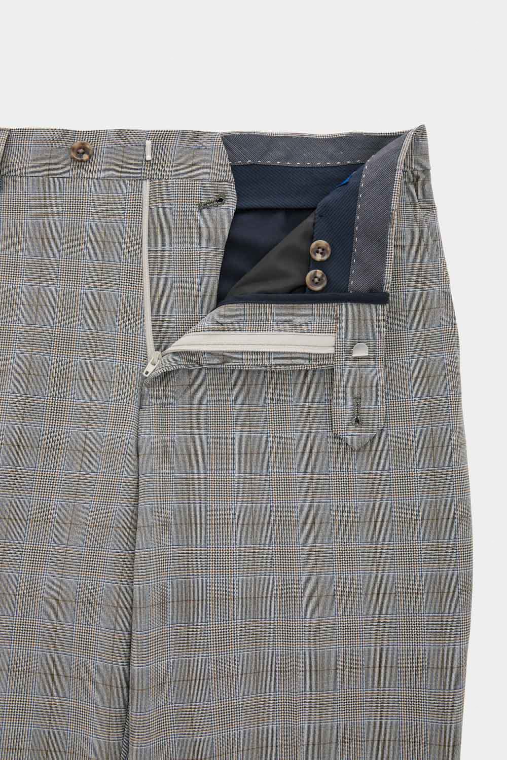 SST&C Classic Light Gray Welsh Check Pattern Slim Fit Suit Trousers | 00022408002_8