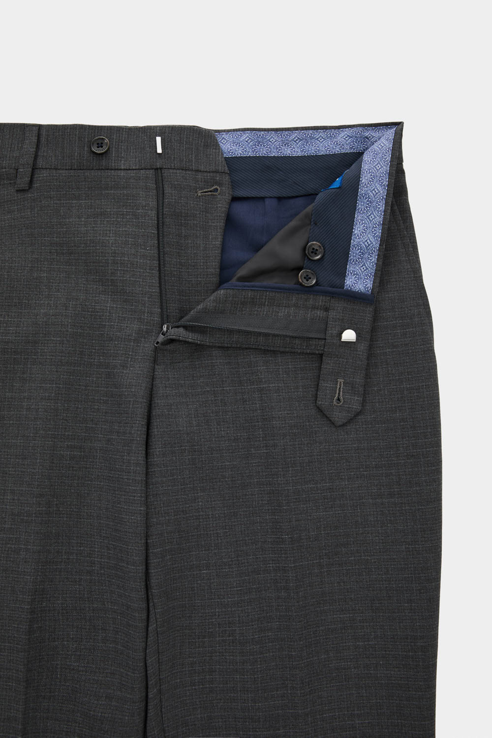 SST&C Classic Dark Gray Check Pattern Tailored Suit Trousers | 00022408004_8