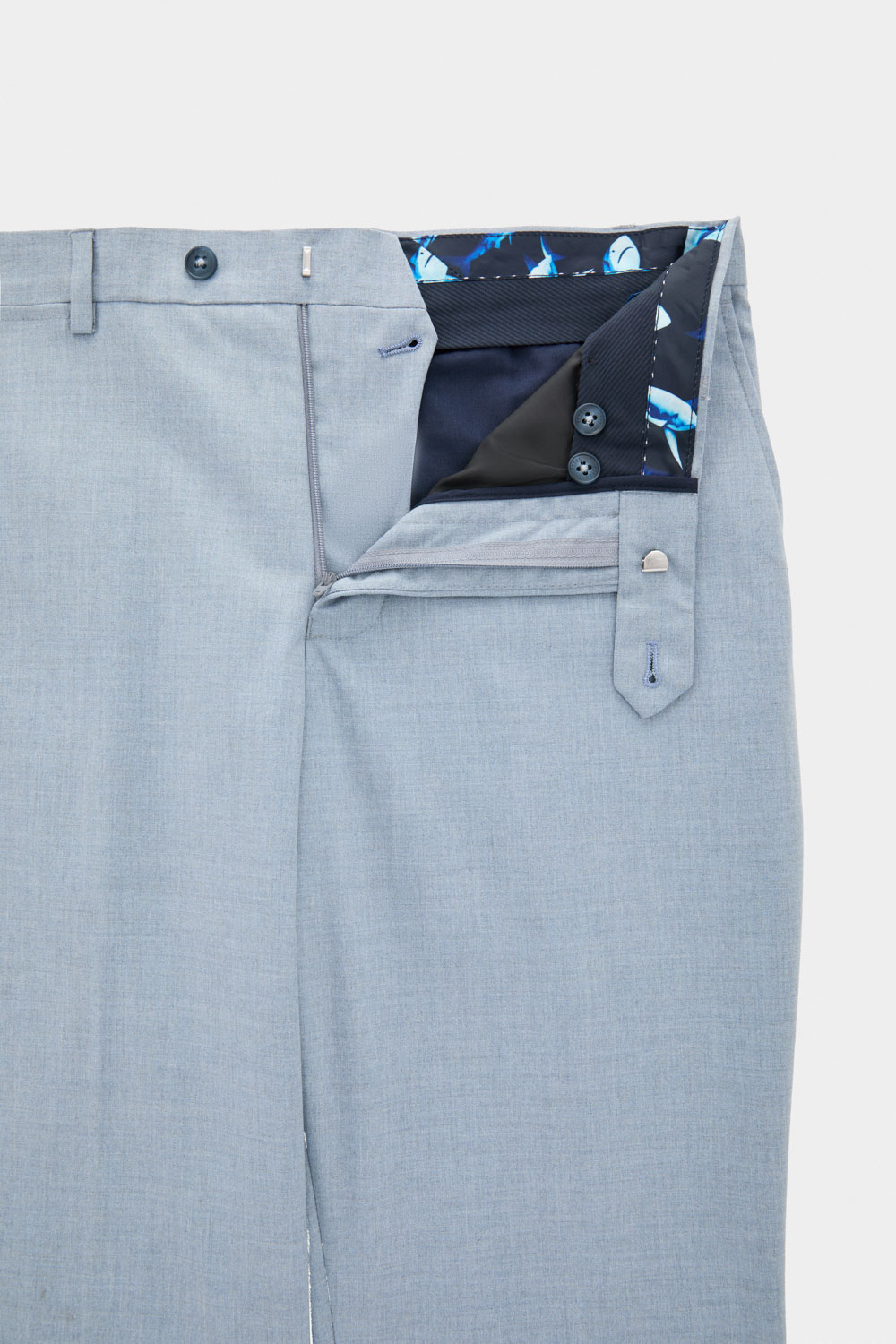 SST&C Classic Sky Blue Plain Tailored Suit Trousers | 00022408010_8