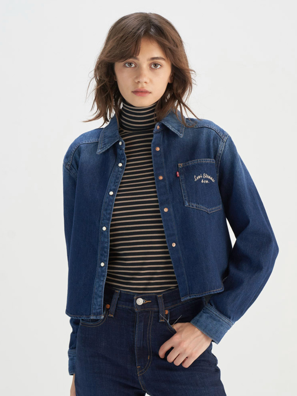 Levi’s® 女款 長袖襯衫 牛津領 牛仔襯衫 女生襯衫 熱賣單品