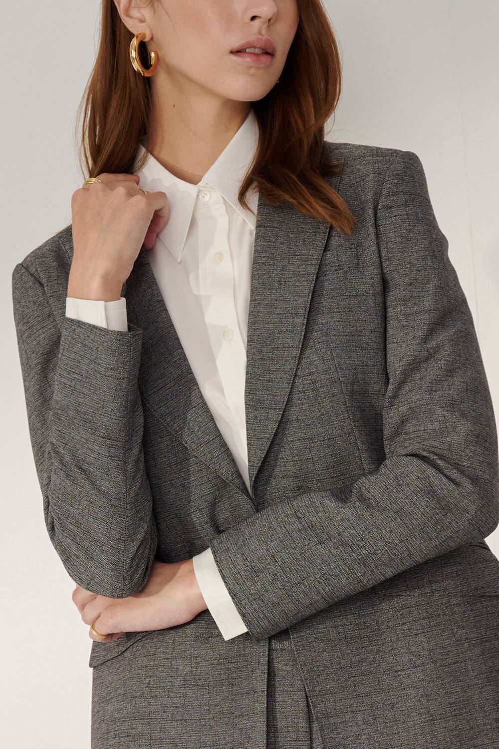 SST&C Iron Gray Sword Collar Mid-Length Suit Jacket | 01012408002_6