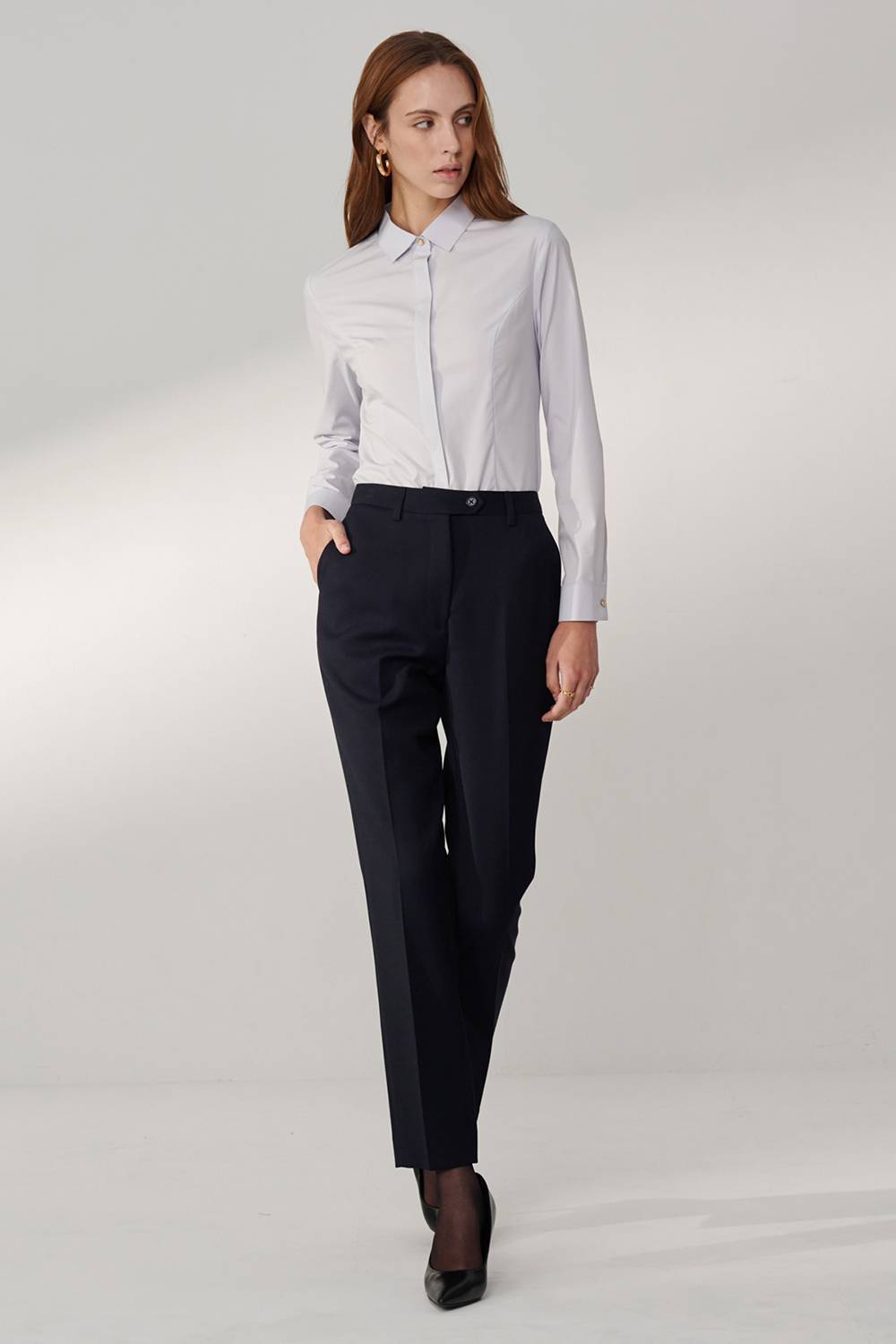 SST&C Navy Fitted Suit Trousers | 01022408004_0