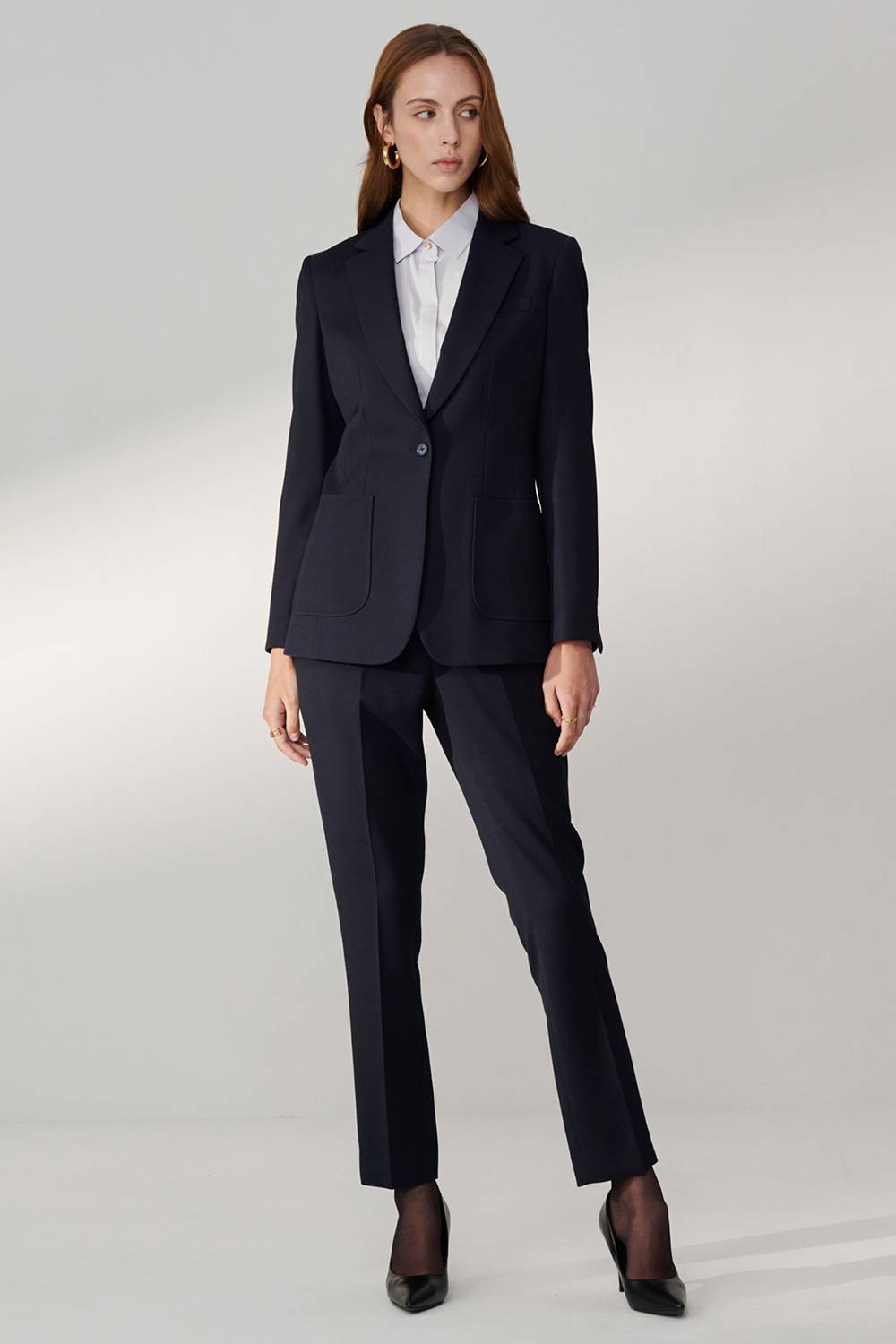 SST&C Navy Fitted Suit Trousers | 01022408004_4