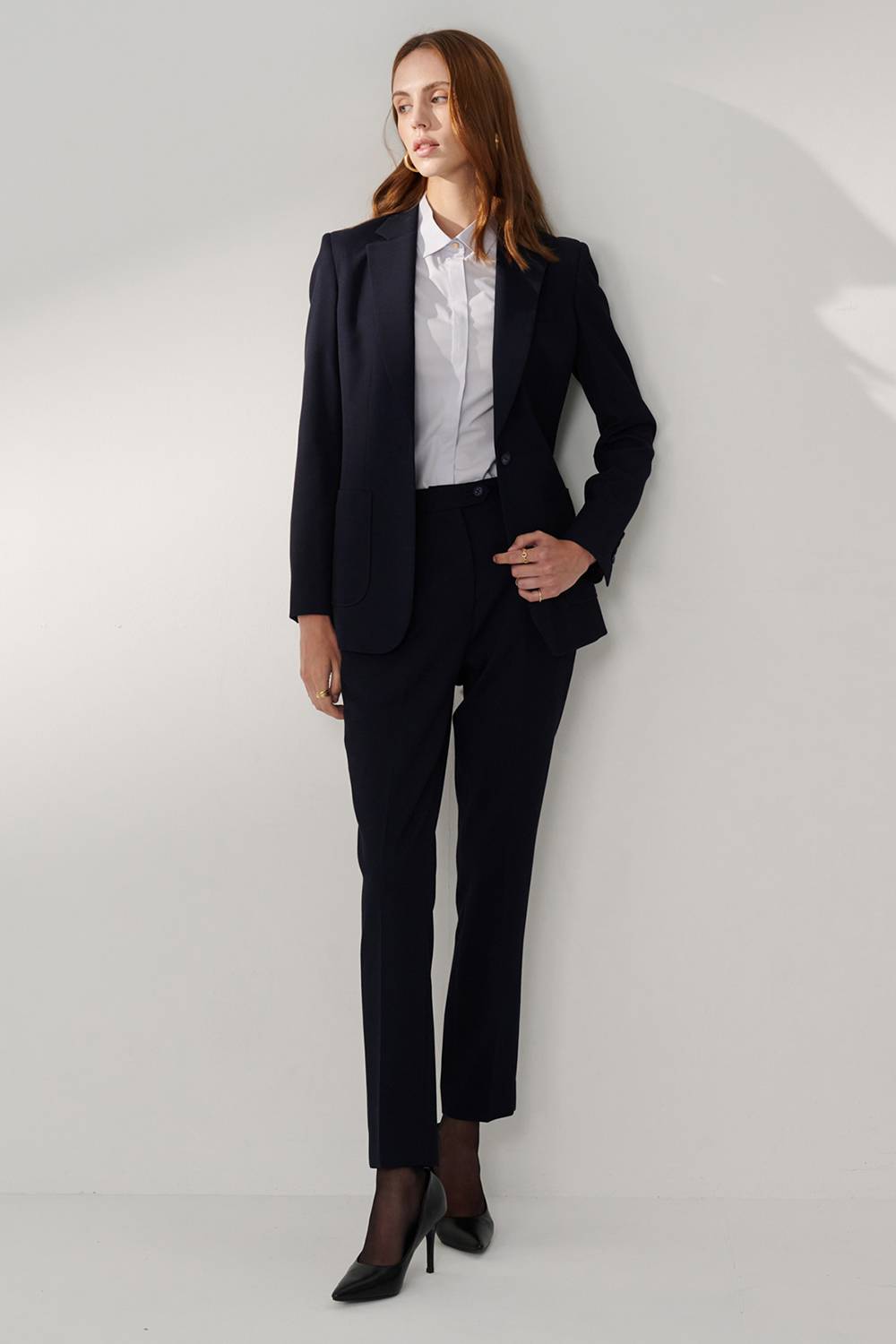 SST&C Navy Fitted Suit Trousers | 01022408004_5