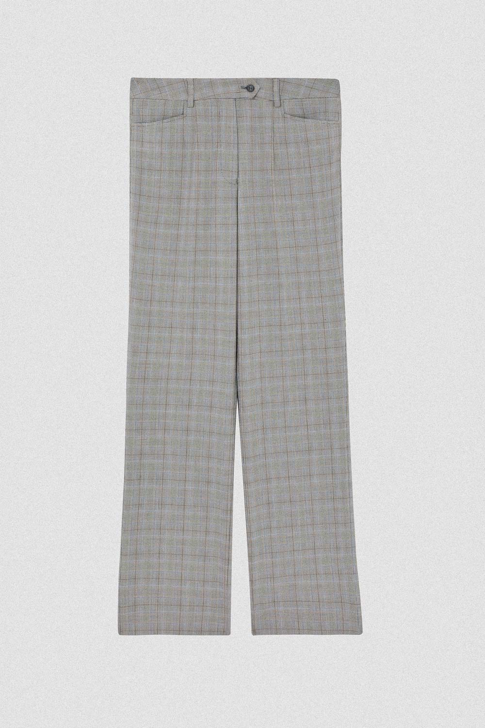 SST&C Light Gray Welsh Check Straight-Leg Suit Trousers | 01022408005_6