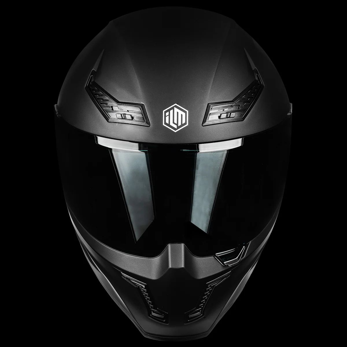 【送深墨鏡片】ILM MF509 Blank 素色 消光黑 全罩式安全帽_1
