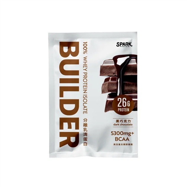 (預購)  Spark Protein Builder 分離乳清 - 黑巧克力-五分甜 10入無盒包裝 (SKP024)_0