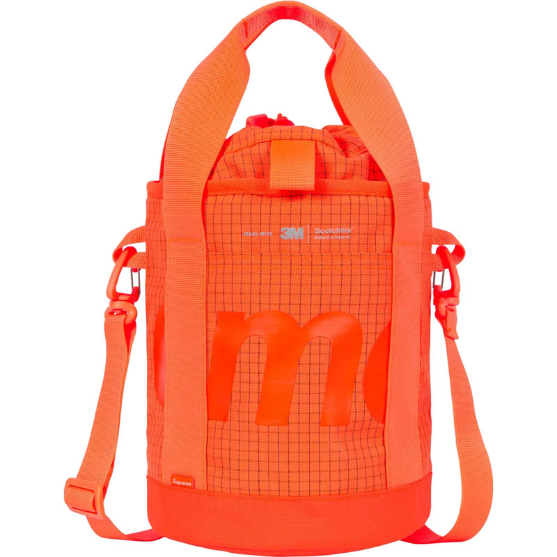 SUPREME 24SS CINCH BAG 3M反光 CORDURA抗撕裂尼龍 兩用 手提束口袋 側背包 (橘色)_2