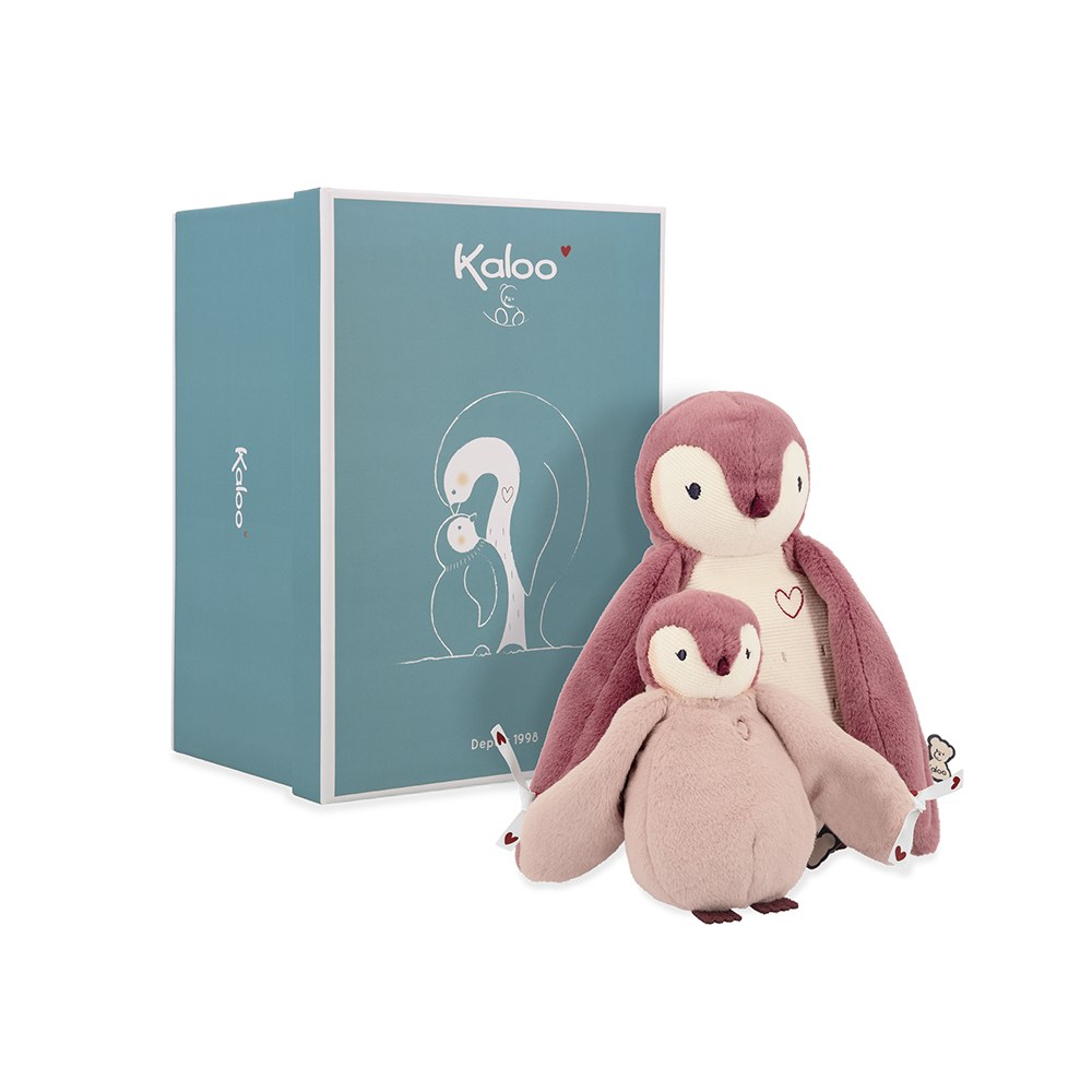 Kaloo Complices 企鵝親子玩偶-玫瑰粉