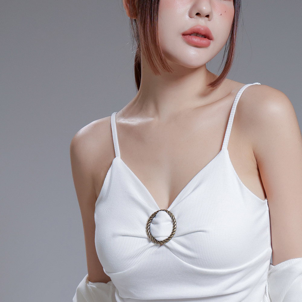 圈環背心/罩衫兩件套-白【KT24495】_2