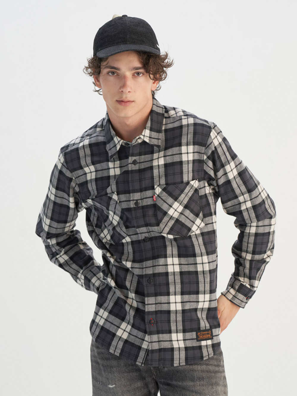 Levi’s® 男款 襯衫 格紋襯衫 長袖襯衫 復古風 黑白格紋  熱賣單品