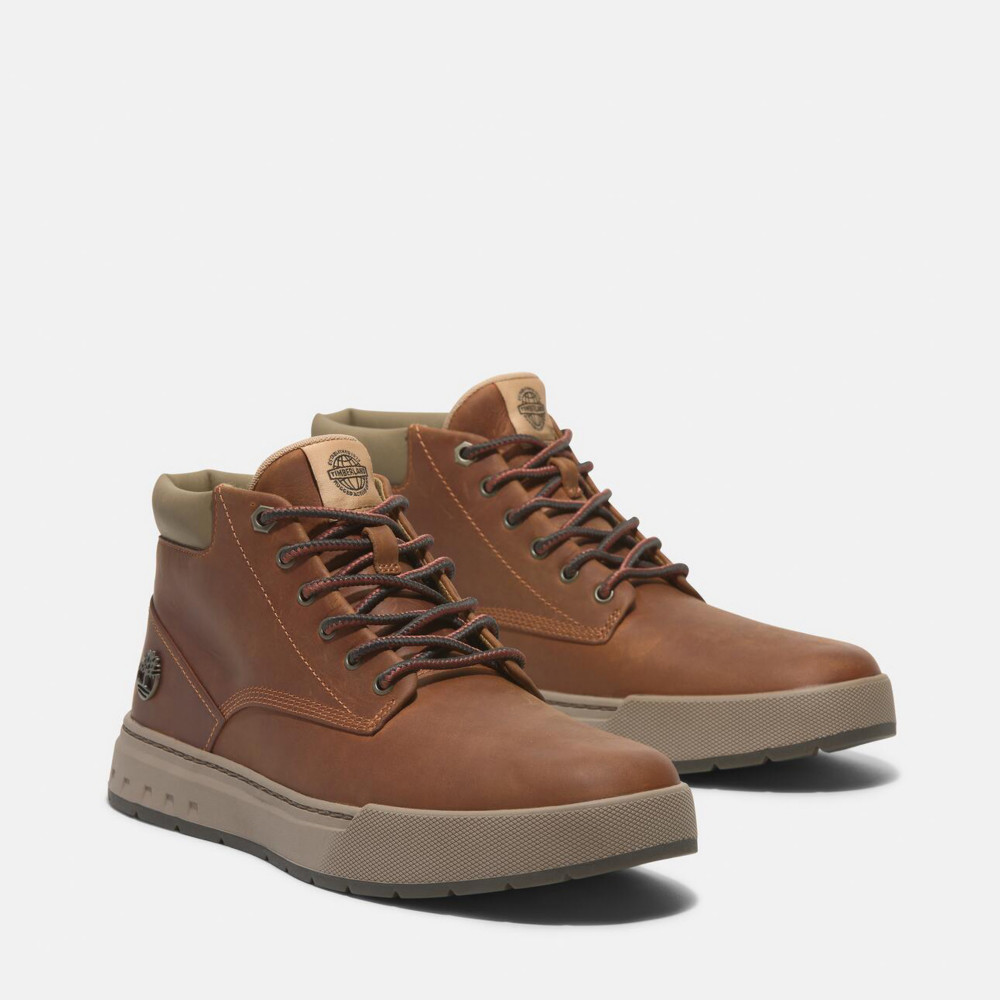 Timberland 男款暗橙色皮革中筒休閒鞋