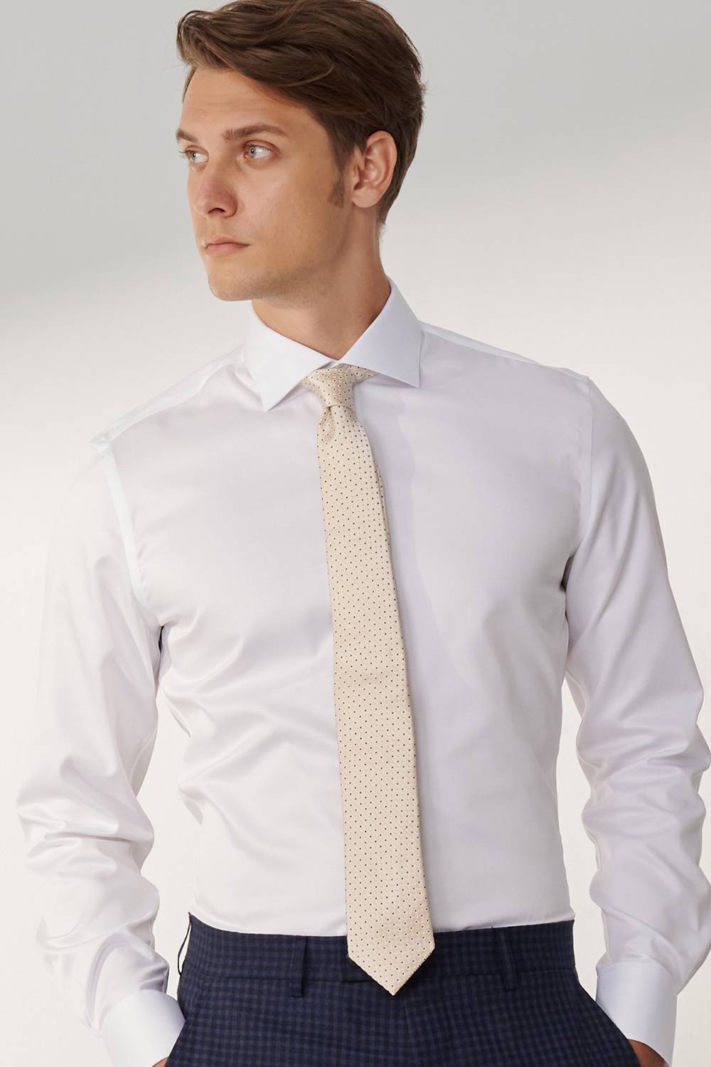 SST&C #Milan Series  White Plain Slim Fit Shirt | 00062409005_1