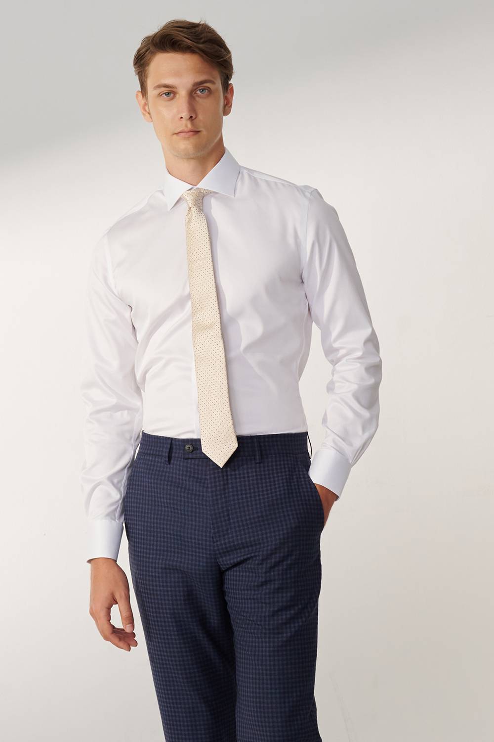 SST&C #Milan Series  White Plain Slim Fit Shirt | 00062409005_2