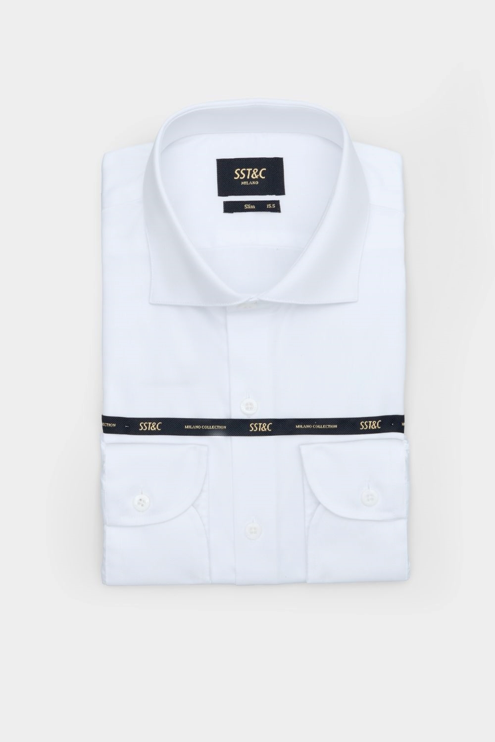 SST&C #Milan Series  White Plain Slim Fit Shirt | 00062409005_8
