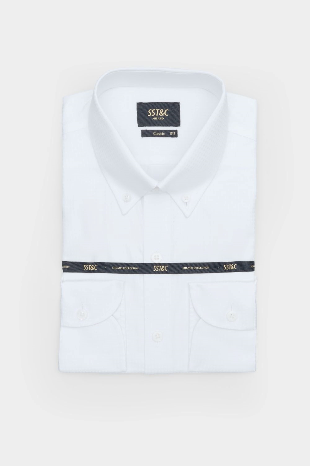 SST&C #米蘭系列 白色方格紋理標準版襯衫｜00062409007 (Outlet)_8