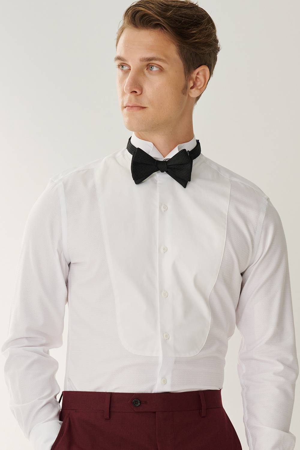 SST&C #Milan Series  White Patchwork Dress Style Slim Fit Shirt | 00062409010_1