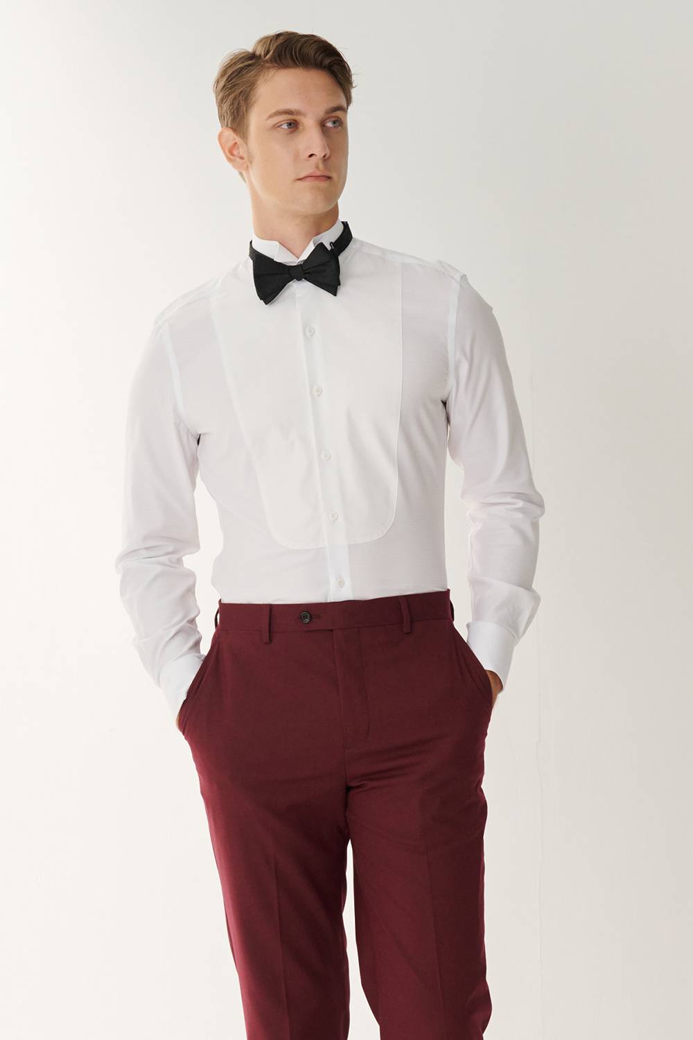 SST&C #Milan Series  White Patchwork Dress Style Slim Fit Shirt | 00062409010_2