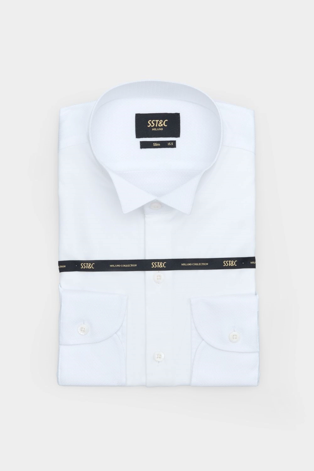 SST&C #Milan Series  White Patchwork Dress Style Slim Fit Shirt | 00062409010_6