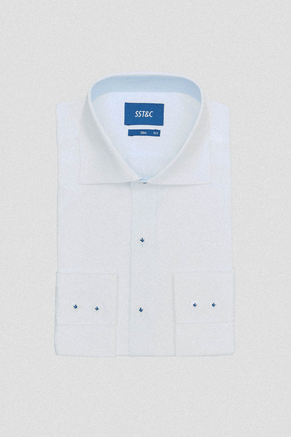 SST&C White Plain Slim Fit Shirt | 00062409017_5
