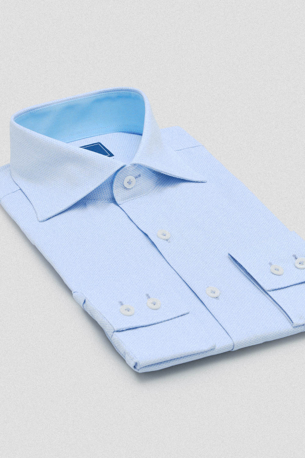 SST&C Blue Textured Slim Fit Shirt | 00062409018_6