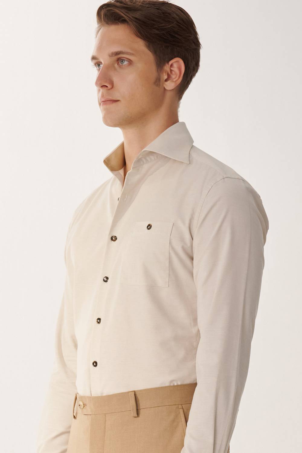 SST&C Khaki Slim Fit Shirt | 00062409019_1