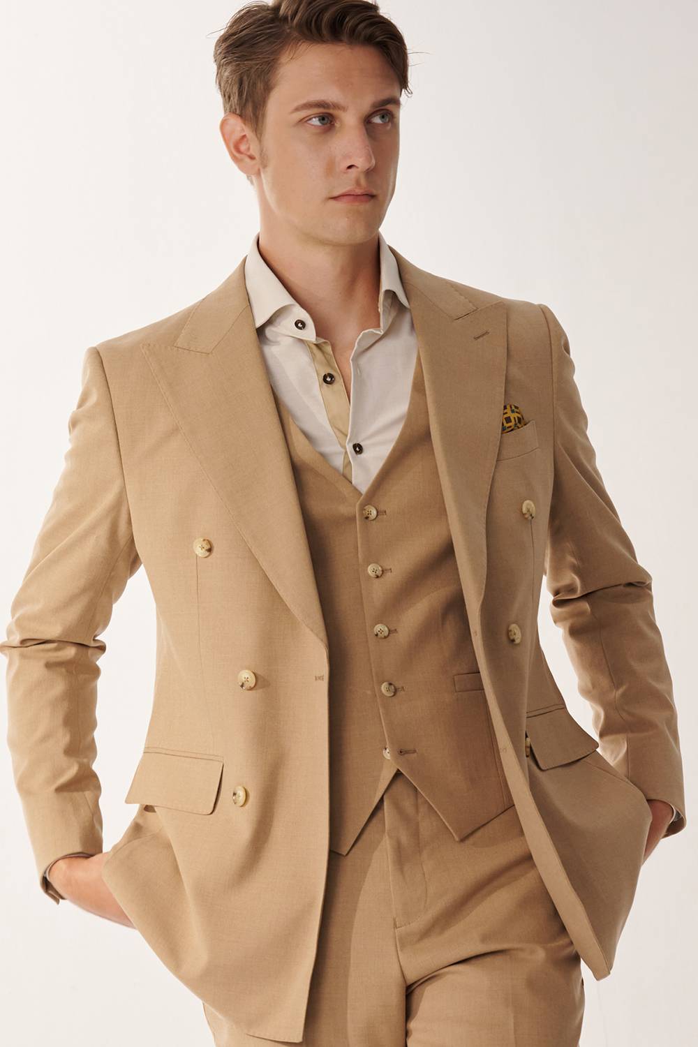 SST&C Khaki Slim Fit Shirt | 00062409019_5