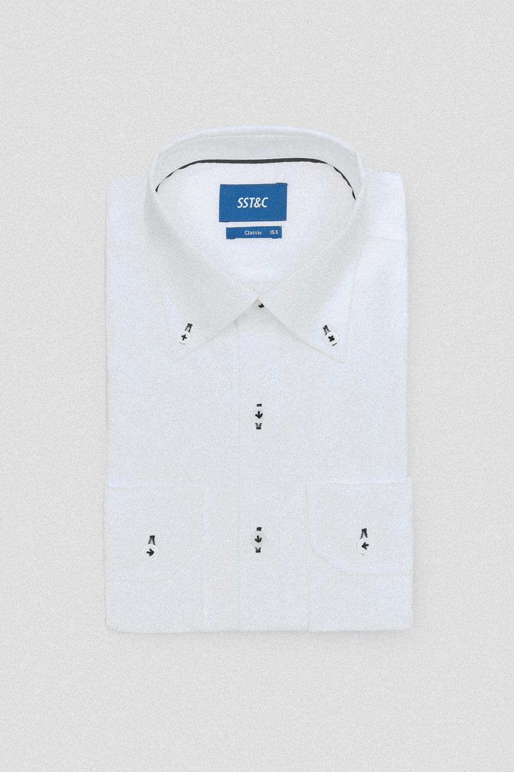 SST&C White Plain Standard Fit Shirt | 00062409020_5